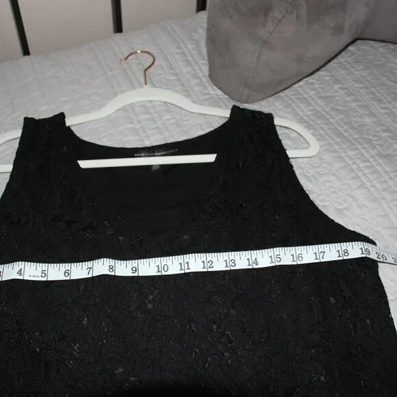 White House Black Market Black Lace sleeveless blouse - Picture 4 of 5